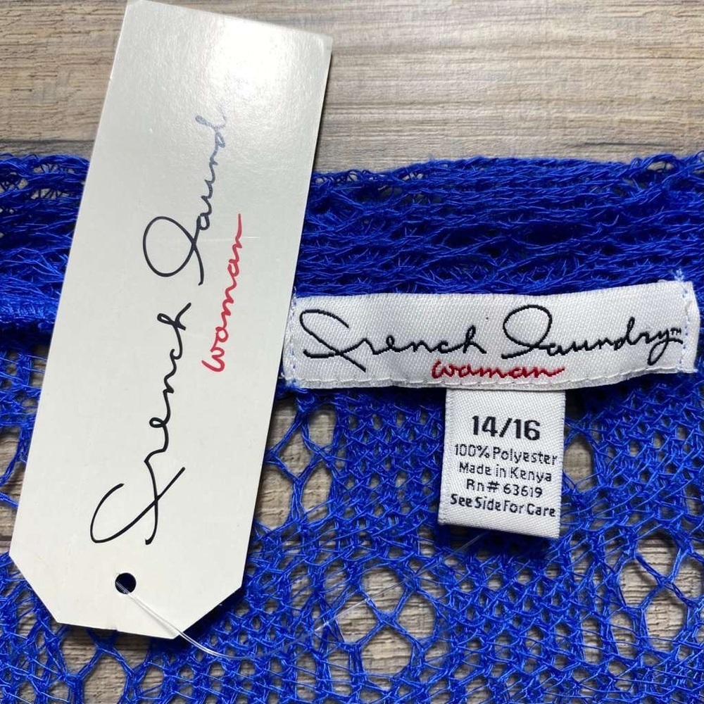 French Laundry Womens Open Knit Button Front Cardigan Size 14/16 Royal‎ Blue - Picture 7 of 7